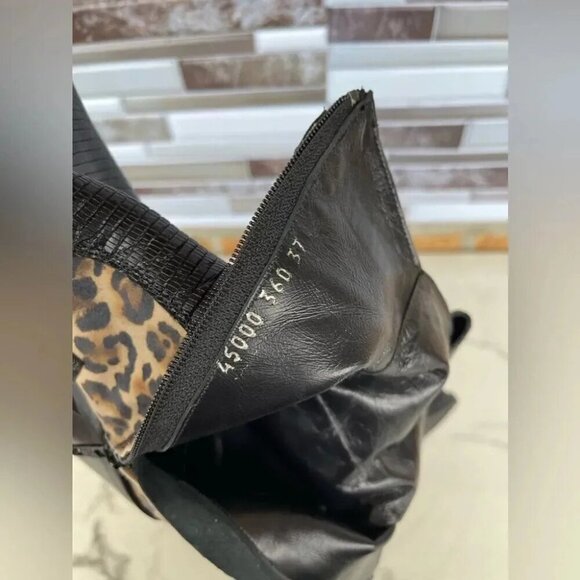 Alberto Zago Leather & Cheetah Print Booties 37 - Picture 7 of 7
